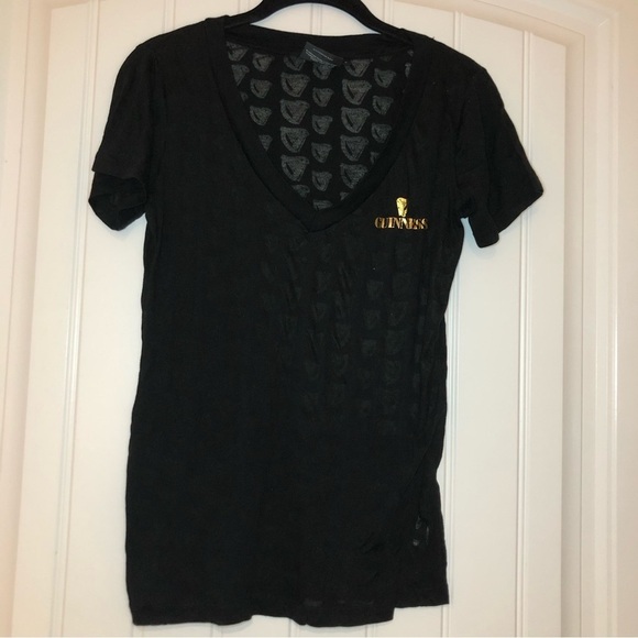 Guinness Official Merchandise Black Mesh Short Sleeve T-Shirt Size Medium - Picture 1 of 7